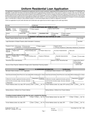 Uniform Residential Loan Application