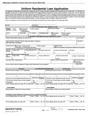 Uniform Residential Loan Application