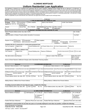 Uniform Residential Loan Application