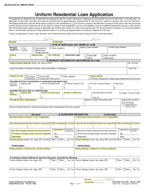 Uniform Residential Loan Application