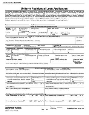 Uniform Residential Loan Application