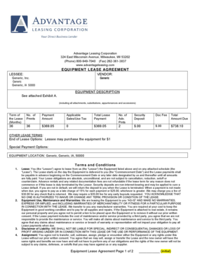 Equipment Lease Agreement