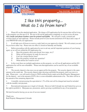Colorado Rental Application Form