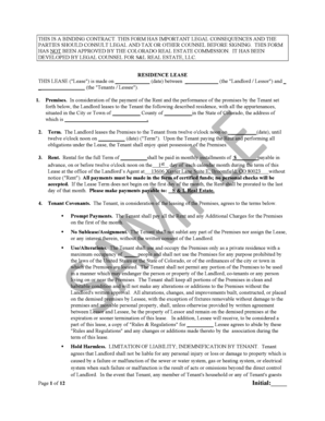 Colorado Residential Lease Agreement