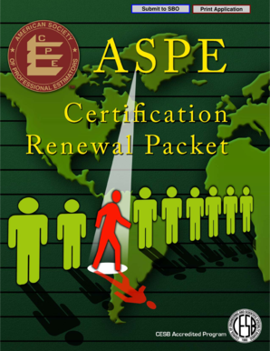 ASPE Certification Renewal Application