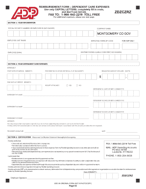 Dependent Care Reimbursement Form