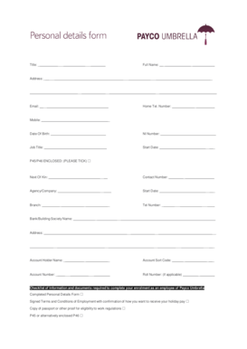 UK Payco Umbrella Employee Enrollment Form