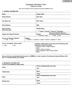 Employee Information Form