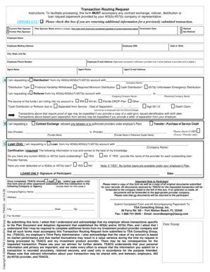 403(b) Transaction Routing Request Form