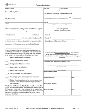 Power of Attorney for Crop Insurance