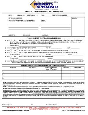 Florida Homestead Exemption Application
