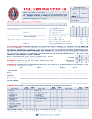 Eagle Scout Rank Application