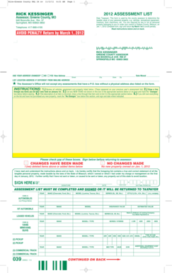 Greene County Personal Property Assessment List