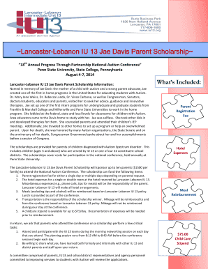 Jae Davis Scholarship Flyer Form - Lancaster-Lebanon IU 13 - iu13