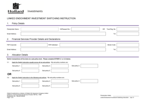 Linked Endowment Investment Switching Instruction