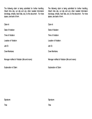 Claim Submission Form