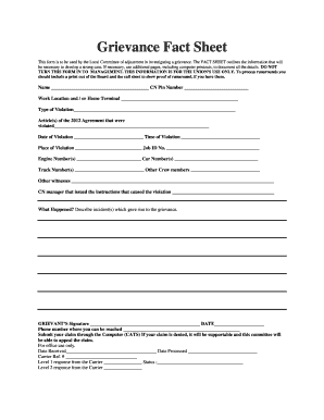 Grievance Fact Sheet