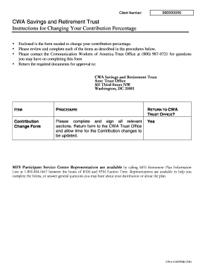 CWA Contribution Change Form