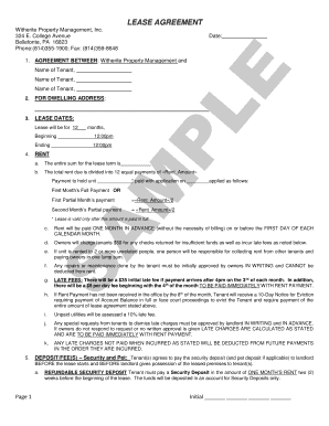 Pennsylvania Residential Lease Agreement