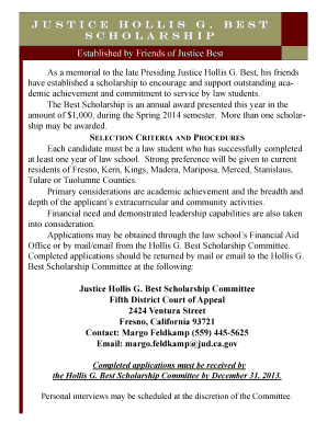 Justice hollis g. best scholarship - UC Davis School of Law - law ucdavis