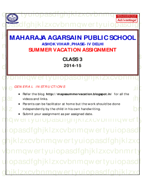 Summer Vacation Assignment