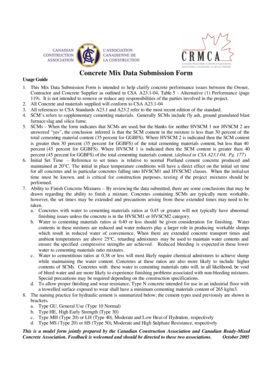 Concrete Mix Data Submission Form