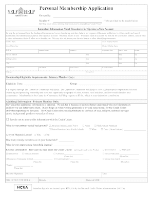Personal Membership Application