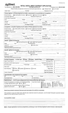 AgDirect Retail Installment Contract Application