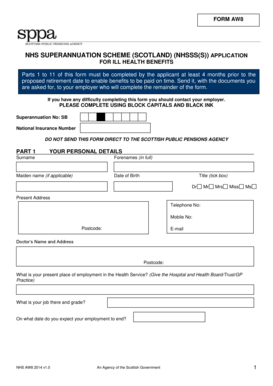 NHS Ill Health Benefits Application Form