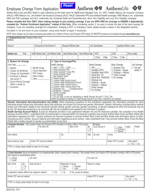 Anthem Employee Change Form Application
