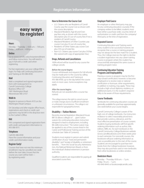 Carroll Community College Registration Form