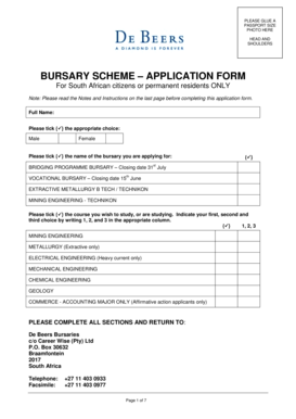 Bursary Scheme Application Form