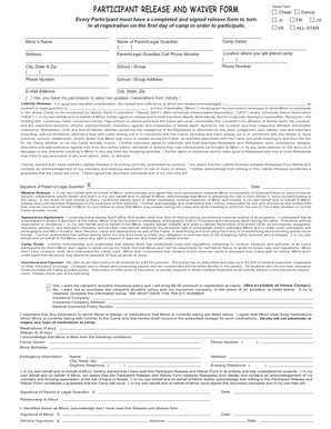 Varsity Spirit Camp Liability Release Form