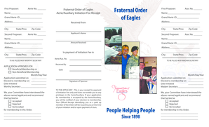 Fraternal Order of Eagles Membership Application