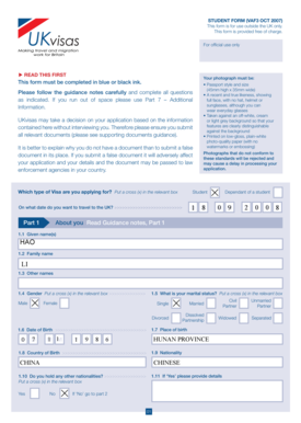 UK Student Visa Application Form VAF3
