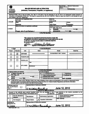 FAA Form 337 Major Repair and Alteration