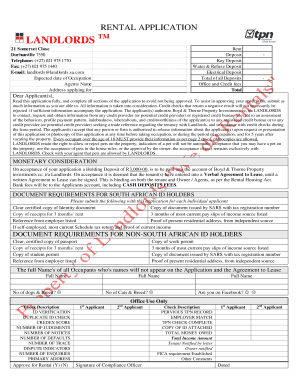 Rental Application Form