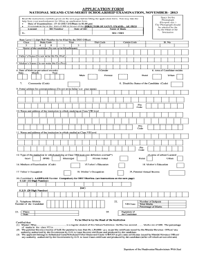 National Means-Cum-Merit Scholarship Exam Application