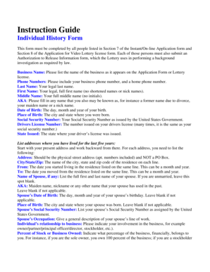 Individual History Form