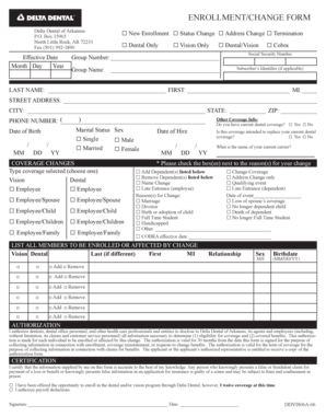 Delta Dental of Arkansas Enrollment Form