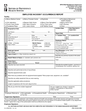 Employee Incident Occurrence Report