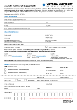 Academic Verification Request Form