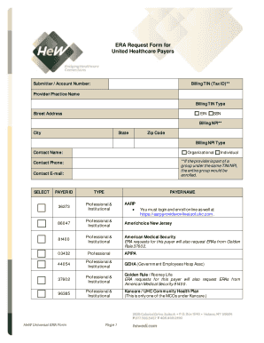 HeW Universal ERA Form