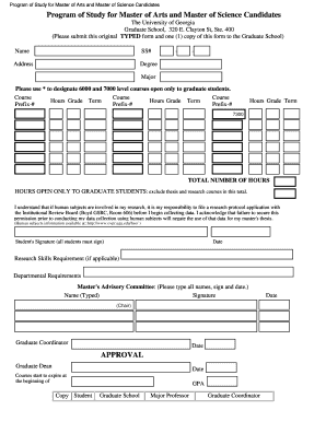 University of Georgia Program of Study