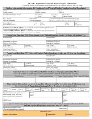 Frisco ISD Student Registration Form