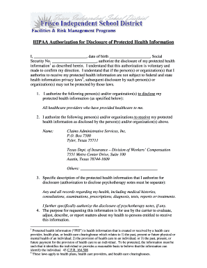 HIPAA Authorization for Disclosure of Protected Health Information