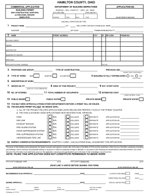 Hamilton County Ohio Commercial Building Permit Application