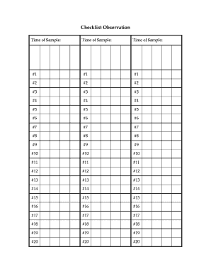 Checklist Observation Form