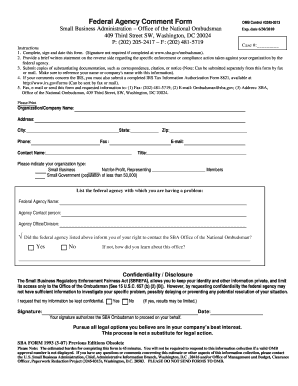 Federal Agency Comment Form