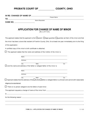 Ohio Change of Name Petition